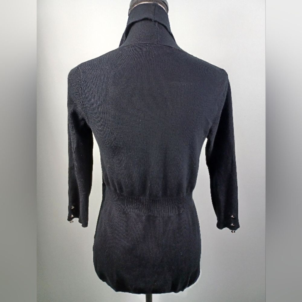 Permise Studio Cardigan Classic Office Open Front Half Sleeve Buttons - Picture 3 of 6